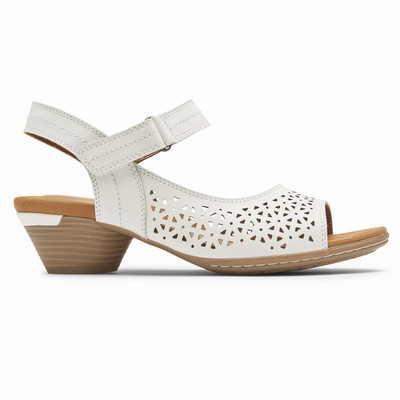 Sandálias Rockport Cobb Hill Laurel Perforated Mulher Branco PT-08346